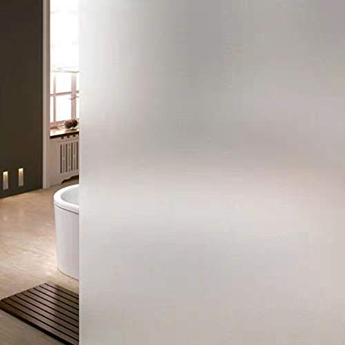 Fensterfolie selbsthaftend Blickdicht Sichtschutzfolie Fenster Scheibenfolie Anti-UV Milchglasfolie Für Zuhause Badzimmer oder Büro (Weiß, 60 * 200CM)