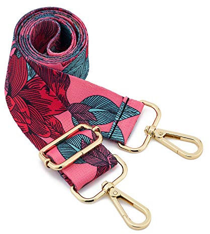 ZOUIQSS Damen Goldfarbene Bunter Schultergurt längenverstellbarer breiter Tragegurt Schultergurt für Handtaschen 3.8cm breit 73-125cm-Schultergurt für Handtaschen((3.8CM) Flower4)