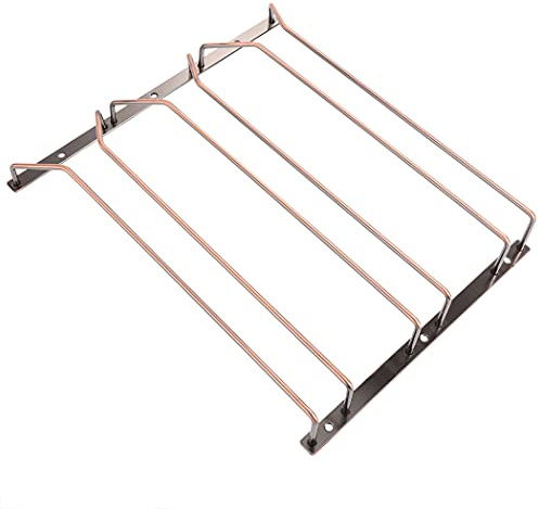 Dianoo 35.5cm Bronze Wine Glass Rack Under Cabinet, 1-3 Rows, Sturdy Iron Construction, Elegant Bronze Color, Easy Installation