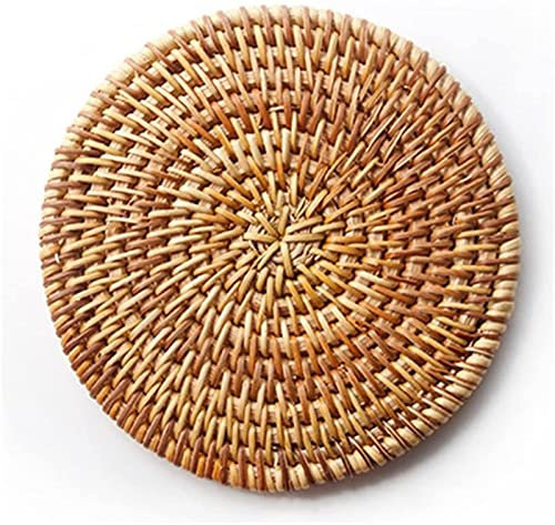 4er Set Rund Platzset, Boho Tischset Handgefertigte Gewebte Untersetzer Tischsets,Hitzebeständige Platzdeckchen Tischuntersetzer (Durchmesser: 10cm)