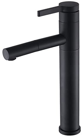 Rubinetto bagno lavabo con doccetta estraibile Caldo E Freddo Girevole Monocomando Rubinetti bagno estraibile Multifunzionale miscelatore per lavabo Per Bagno,nero Alto