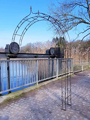KUHEIGA Wandrosenbogen Metall/Wand - Rosenbogen 10mm Massiveisen! Breite 120cm Rost