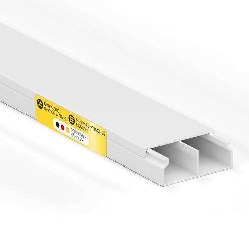 Kabelkanal aus hochwertigem PVC weiß Kabelleiste 2m - 5 Stück - 30x11mm