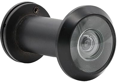 Guangstar Safety One Way Front Door Viewer with 200 Degree Angle, Heavy Duty Peephole Made by Brass with Privacy Cover, Black, Pack of 1