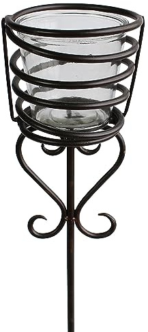 Stablaterne für draußen 93 cm hoch Stabwindlicht aus Metall Outdoor Laterne mit Stab