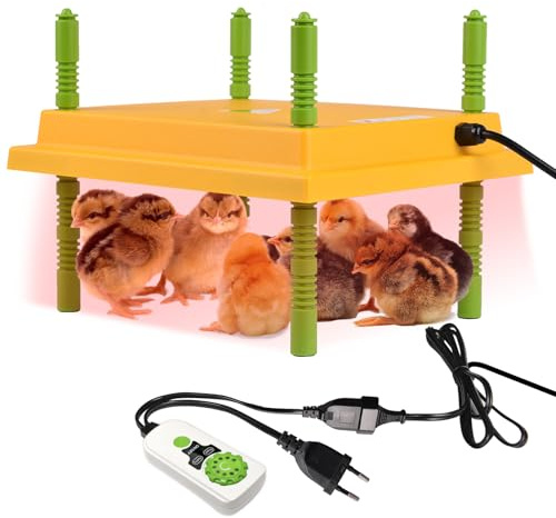Plutohiker Wärmeplatte Küken 25 x 30cm,Temperatur Einstellbar | Kükenwärmer Wärmelampe mit Temperaturregler,Heizplatte für Kükenaufzucht