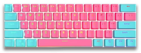PBT Keycaps, 104 Keys Standard Doubleshot Keycap Set, OEM Profile, Translucent Keycaps for Diy Mechanical Keyboard(Pink+Blue)