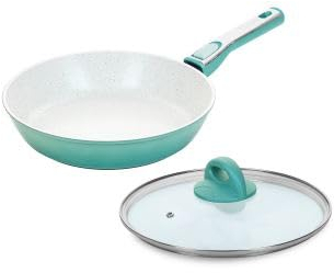 Genius Cerafit Revolution Pfanne 28 CM, Keramik antihaftbeschichtet, Bratpfanne PFAS frei mit Glasdeckel, abnehmbarer Griff, alle Herdarten Induktion Backofen Spülmaschinen geeignet
