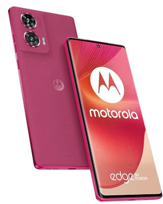 Motorola Edge 50 Fusion, 256Go RAM 8 Go, Smartphone débloqué, écran incurvé 6,7, Double capteur 50 MP, Inclus: Coque, Chargeur Ultra Rapide 68W, Rose Framboise [Version française]