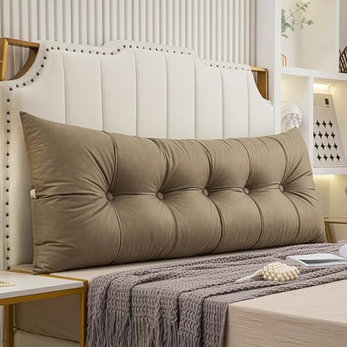 Hoowarm Rückenkissen Bett Sofa 60/80/150/120/180/200cm Rückenlehne Kissen Weich und Atmungsaktiv Lesekissen Sofa Rückenpolster Abnehmbarer und Waschbarer Wandkissen und Lendenkissen(H,200x55x18cm)