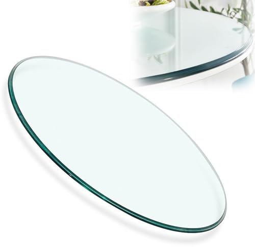 HJXGQJM Rund Tischplatte Glasplatte, 35-100cm Tischplatte Sicherheitsglas, Gehärtetes Glass Scheibe, Hohe Belastbarkeit, Kaminglas DIY Tisch, Gartentisch Rund(80CM(32INCH))