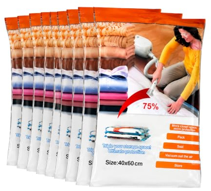 Bargain House 40 × 60cm Vacuum Storage Bags, Double Zip, Pack of 3