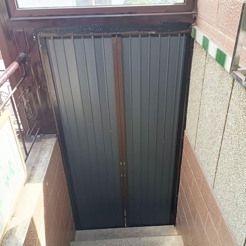 Falttüren Innentüren Innen- und Außenfalttür für Eingangsbereich, Kellertreppe, Abschließbare, Diebstahlsichere Falttür mit Aluminium-Paneelrahmen, 34 36 38 42 47 48 56 96 Zoll(20x96in(50.8x243.8cm))