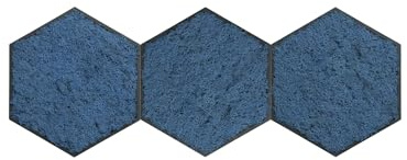 ebenkunst Hexagon 3er Set Moosbild – Wanddeko aus schwarzem MDF | Schwarz durchgefärbtes MDF, 3 Moos-Hexagone, ca. 58,8 x 22,6 cm, 6 Farben, Made in Germany