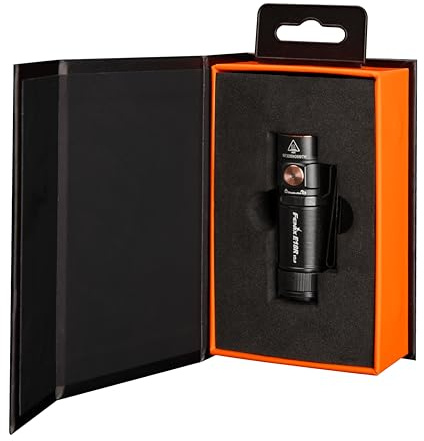 fenix E18R V2.0 Black Special Edition, wiederaufladbare Mini-EDC-Taschenlampe, 1200 Lumen, 146 m, max. 200 Stunden, magnetische Endkappe, bidirektionaler Körperclip, 1 Lumen, Mondlicht-Modus, USB-C |