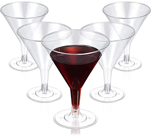 LODDEYEE 12 bicchieri da cocktail usa e getta da 200 ml, in plastica, bicchieri da Martini, bicchieri da cocktail per vino, antipasti, dessert, mousse, gelati, matrimoni, feste, accessori per