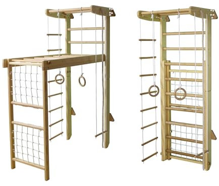 Gymnastikleiter Winner Sprossenwand Klettergerüst Sportgerät Turnwand Gym Kletterwand Stange Fitness Kinder Holz