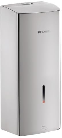 1 Stück Desinfektionsmittelspender Delabie 1l | Edelstahl, grau, V: 1000ml, Tiefe: 9cm, B: 10,5cm, H: 25,6cm, Desinfektionsspender, Seifenspender, Eurospender