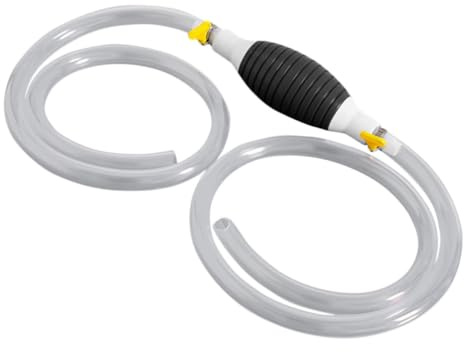 GRIRIW Manuelle Ölsaugpumpe mit Flexiblem Gummi und PVC Schlauch Vielseitig und Tragbar für Benzin Kerosin Wasser Geeignet für Innen und Außenbereich