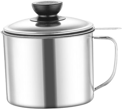 ULTECHNOVO Olla Inoxidable Con Colador De Aceite Recipiente Para Grasa Resistente Adecuado Para Cocina y Camping