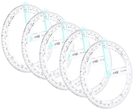 DOITOOL 5pezzi Goniometro Circolare Multifunzione Strumento Misurazione Per e Progettazione Adatto Per Architettura Ingegneria Civile Pittura e Illustrazione Tecnica Realizzato in Plastica