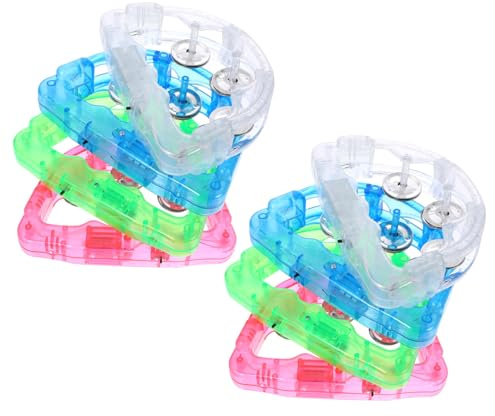 FUTUREORYY Blinkende LED Tamburine Handheld Kinder und Erwachsene Spielzeug Party Bühnenrequisiten Schüttelinstrument Zufällige Farbe