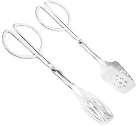 Zerodeko 2piezas Pinzas Para Ensalada De Acero Inoxidable Pinzas Para Buffet y Alimentos Para Barbacoas Pasteles y Pan Para Servir Cenas o Fiestas