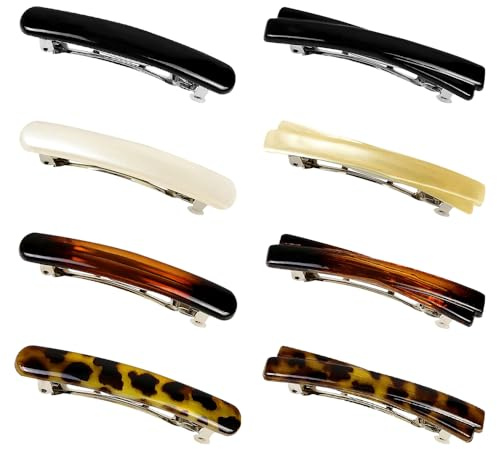 TRKETK 8 Pezzi Fermagli per Capelli Donna Piccoli Vintage Fermagli Elegante Facile da Chiusura Lucido Sottile Fine Piatto Curvato Accessori per la Produzione di Capelli Femminili