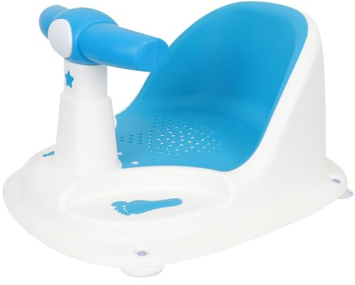ULDIGI Silla De Bañera Para Ñiño Antideslizante Azul, Asiento De Baño Suave Ventosas Resistentes, Diseño y Cómodo Para Niños Pequeños En Ducha y Bañera, Adecuado Para Cuidado Diario