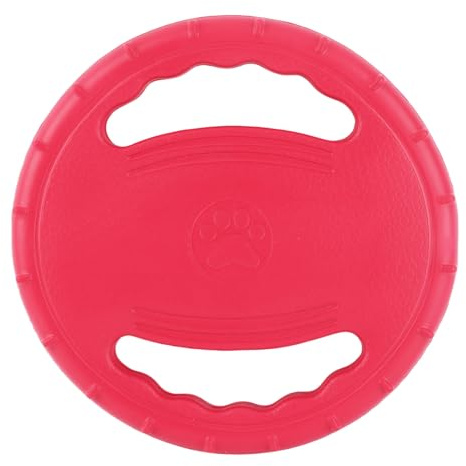 URSXODAWQ Juguete de Disco Volador para Perros, Disco Volador de Entrenamiento para Mascotas con diseño Hueco de 2 Lados, Flexible y chirriante, para Perros Grandes (Roja)