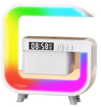 QUXVUIS Altoparlante intelligente con audio wireless ad fedeltà per home theater Altoparlante Bluetooth intelligente ABS Altoparlanti Bluetooth Stereo domestico, bianco