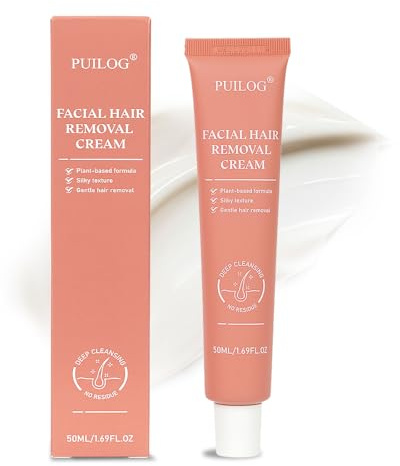 Women Facial Hair Removal Cream for Face Sensitive Skin, Painless Facial Depilatory Cream for Face, Flawless Unwanted Chin Upper Lip Hair Remover, At Home Pubic Hair Removal, 1.69 fl.oz