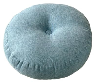 UJEDFHV Meditationskudde linne enkel sittdyna förtjockad meditation kontor tatami stillasittande pruta (blå, diameter 55 cm)