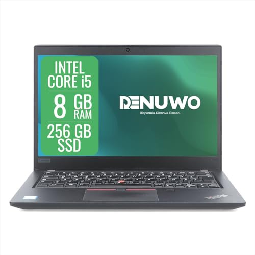 Lenovo Thinkpad Laptop Computer Business, Pc Portatile Notebook Intel i5 8th, Ram 8 Gb, SSD 256 Gb, Display da 13.3, WiFi, Windows 11 Pro + Libre Office (Ricondizionato)
