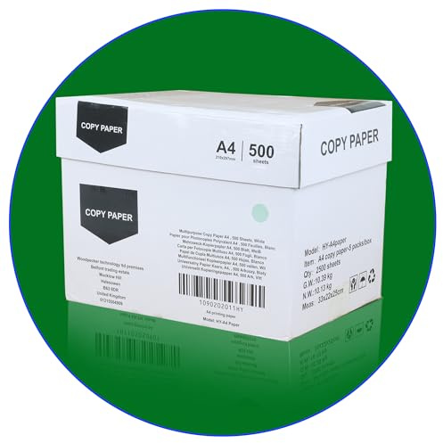 Professional A4 Paper 80gsm | Printer Paper A4 White High Brightness, 5-Pack (2500 Sheets) | Superior Plain Paper for Laser & Inkjet, Eco-Friendly