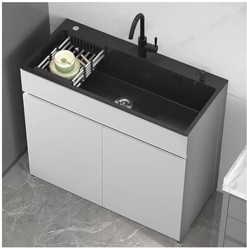 Lavello Da Cucina Indipendente In Acciaio Inossidabile, Lavello Di Tipo Commerciale con Sgocciolatoio E Rubinetti per Acqua Calda/Fredda, per Uso Esterno, In Garage O In Lavanderia