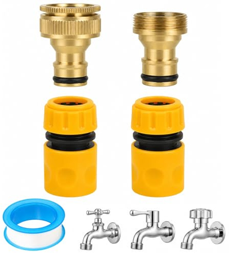 Universal Kitchen Tap Hose Connector Fitting Set, Mixer Tap Hose Connector & Hose Quick Connectors Hose Attachments Adapter for Kitchen Sink Tap Hose Adapter, Mixer Tap Hosepipe Connectors Fittings