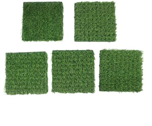5 piastrelle in erba artificiale ad incastro, autodrenanti, tappetini in erba sintetica per giardino, patio, terrazza, balcone, cortile, decorazione per esterni, verde, 30 x 30 cm