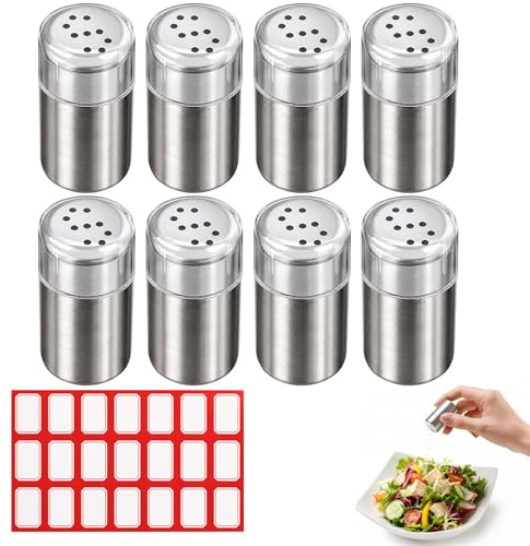 9-Teiliges Set Mit S-Loch Und P-Loch Streuern, Mini Salzstreuer, Salzstreuers Mini Für Unterwegs, Kleine Salzstreuer To Go, Kompakt Und Leicht Für Camping, Büro Und Reisen