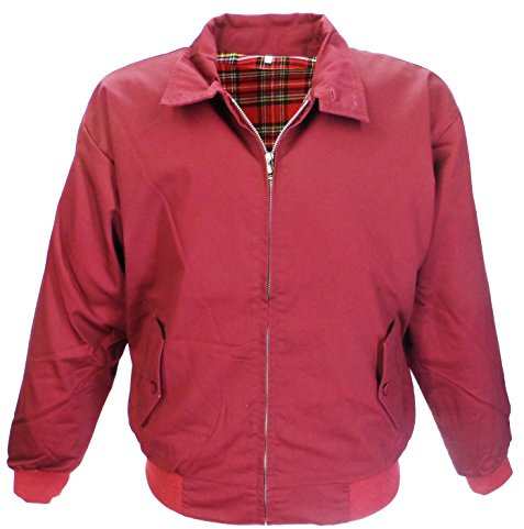 Relco Harrington jacka svart, mörkröd eller mörkblå med foder tartan röd