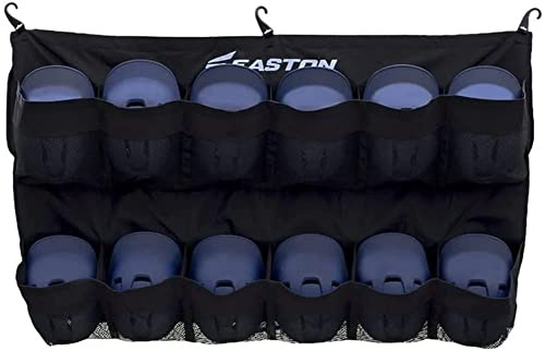 Easton | TEAM HANGING HELMET BAG | Holds 12 Baseball / Softball Helmets | Includes 3 Fence Hooks + Travel Straps