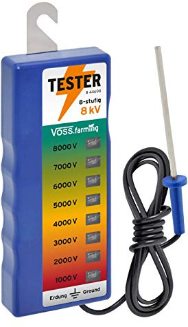 VOSS.farming Zaunprüfer Zauntester mit 8-stufiger Anzeige misst die Spannung von 1.000 bis 8.000 Volt