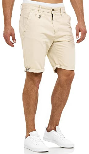 Indicode Herren Cuba leichte Chino Shorts mit Taschen aus Baumwollgemisch | Leichte Chino Shorts aus Baumwollgemisch mit Taschen, kurze Hose, Bermudas, Herrenshorts, Sommerhose, Freizeithose für Männer