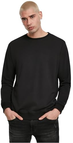 Urban Classics Basic Terry Crew sweatshirt för män, Svart (svart 00007), M