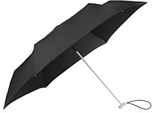 Samsonite Alu Drop S - 3 Section Manual Mini Flat Regenschirm, 23 cm, Black