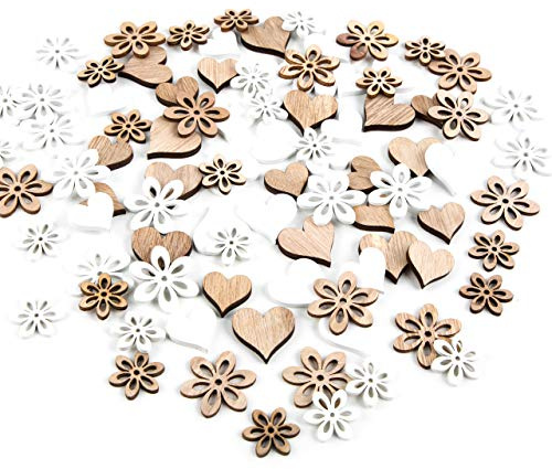 Logbuch-Verlag Decorazione a forma di cuore in legno, decorazione per la casa tutto l'anno, decorazione da tavolo per matrimonio, decorazione moderna per bouquet da sposa