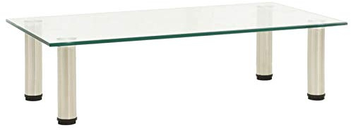 Tidyard TV-Tisch Glasaufsatz Aufsatz Monitorerhöhung Fernseh Podest Monitoraufsatz Transparent 60x35x17 cm Hartglas