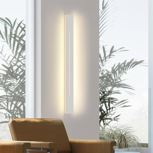 ZMH Wandleuchte Innen Wandlampe LED - Modern 60CM Flurlampe 3000K Warmweiß 20W Deckenlampe Weiß Bettlampe Deckenleuchte für Treppenhaus Flur Wohnzimmer Schlafzimmer Kinderzimmer