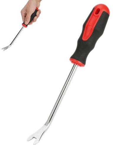 Pied Biche En Acier, 10.6 × 0.9 Pouces Tournevis Extracteur D'ongles, Boucle Tournevis Pinces Outil Suppression D'agrafes Acier Allié Tournevis Arrache-Clou Outil Pour Réparation Porte Voiture (Court)