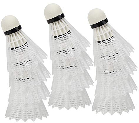 Tissting 12 Stück Kunststoff Badminton Federbälle mit Hoher Stabilität und Haltbarkeit, Nylon Federbälle Badminton, Outdoor Indoor Feder Ball für Sport, Training, Bewegung, Unterhaltung, Spiele